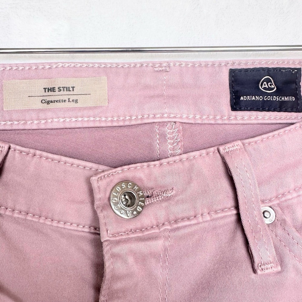 AG Adriano Goldschmied Stilt Cigarette Jeans Size 27R Pink Stretch Made In USA‎ - Picture 6 of 7